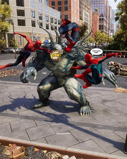 When Amazing Spider-Man joins two Spider-Men against a Big Alien 💯🔥 PS5 #spiderman