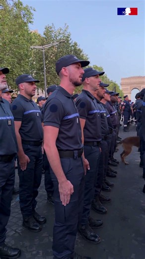 July 14th Parade: Prison Administration delegation training on the Champs-Élysées