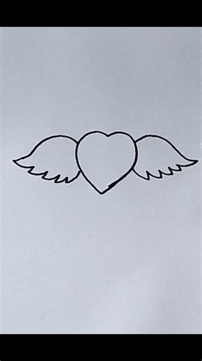 Heart and wings drawing easy step by step #drawing