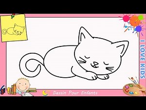 Comment dessiner un chat FACILEMENT etape par etape pour ENFANTS 7