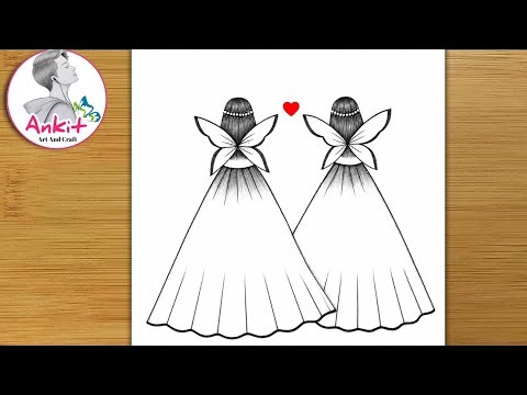Best Friends drawing | how to draw 2 Best friend | pencil sketch | Best friend forever | bff drawing