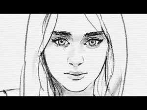 How to draw a face STEP BY STEP TUTORIAL (procreate sketching & watercolor process)
