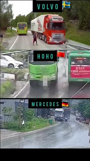 ​UNBELIEVABLE Emergency Braking: Volvo🇸🇪 vs Mercedes🇩🇪 vs🇨🇳 HOHO#shorts