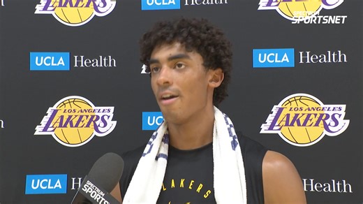 Max Christie discusses his decision to re-sign with the Lakers on a 4-year, $32 million deal, sharing his excitement for the future with the team. | Spectrum SportsNet