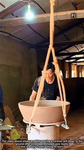 How to move the ceramic vase base to the ground