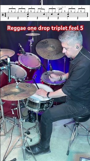 Reggae drum Rhythm One Drop triplet feel variation 5 #reggae