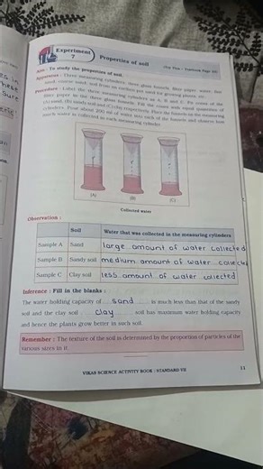 std 7 science activity book from experiment 1 to 9 complete