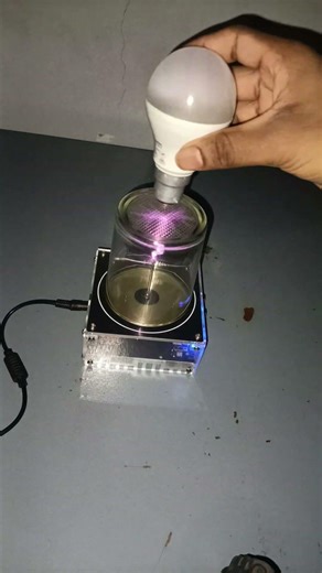 Tesla coil glass and led#experiment #shorts #scienceexperiment #viral