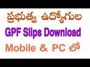 Gpf slip download in telugu 2019