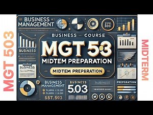 MGT 503 Midterm Preparation ||Solved MCQs 50+|| Virtual University of pakistan || 2024