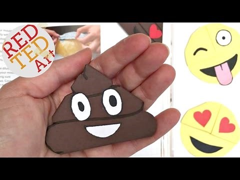 Easy Poop Emoji Bookmark Corners - Origami Inspired - Emoji DIY