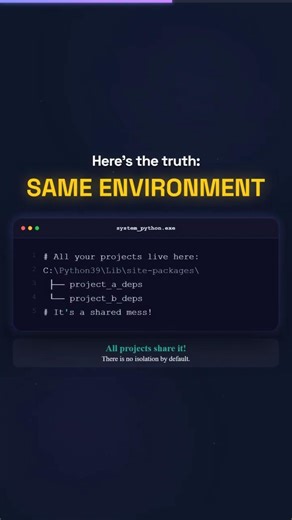 Virtual Environment Explained | Why Python Feels Random? (It’s NOT Your Code!) #shorts #python