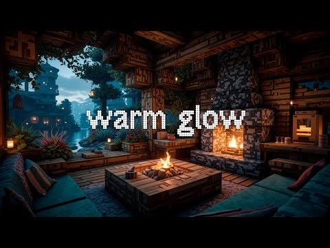 Cozy Minecraft Cabin Ambience - Fireplace, Rain Sounds, Deep Sleep & Study Music 🌙