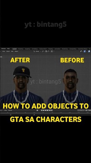 how to add objects to gta sa characters #blender3d #blendertutorial #blender #gta #ytshorts