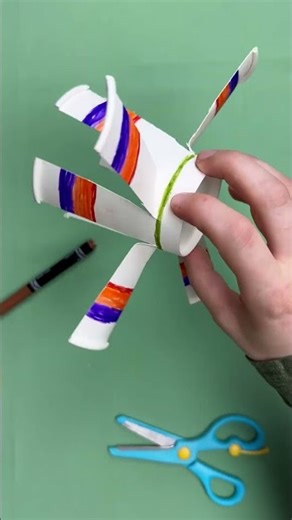 WOW! 😲 This Paper Cup Helicopter Really Spins! 🚁 #papercraft #diycrafts