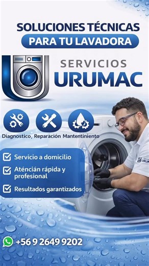 Técnico en Lavadoras - Diagnóstico Reparación y Mantención on Instagram: "🔧 ¿Tu lavadora hace ruidos extraños, no lava bien o dejó de funcionar? No esperes a que el problema sea mayor y más costoso 💸 ✅ Ofrecemos mantención y reparación profesional de lavadoras ✔️ Limpieza interna y profunda ✔️ Diagnóstico preciso ✔️ Reparaciones confiables ✔️ Más vida útil para tu equipo ✔️ Ahorro de agua y energía 🧼 Una lavadora bien mantenida lava mejor, dura más y evita fallas inesperadas. 📍 Atención rápi