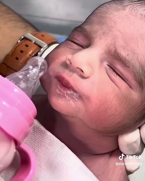 the most adorable and panda baby feeding tiny sips of love #cute #babyfirstbreath #feeding #cutebaby #NewbornCare
