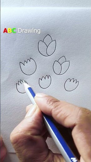 Colorful Tulip Flowers Drawing | Easy Flower Drawing for Beginners