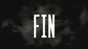 A vintage animation with the text Fin (The End in French and Spanish) appearing from a circle. Retro silent film style. Aged worn appearance.