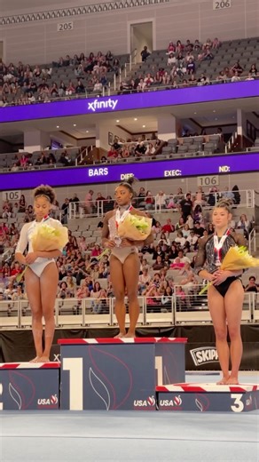 9.1M views · 10K reactions | Your 2024 U.S. Gymnastics Championships women's all-around podium! 磊賂雷 #XfinityChamps | NBC Olympics & Paralympics | Facebook