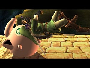 Link's wacky down throw in Brawl