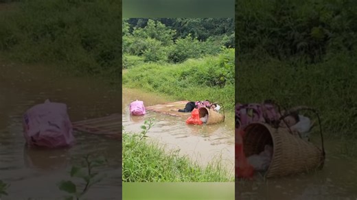 Poor girl - struggling with big flood - storm #storms #rain #singlemom #construction #bushcraft | Krishna Lekh