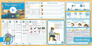 The Journey to Cursive: The Letter 'r' (1-Armed Robot Family Help Card 7) KS1 Activity Pack
