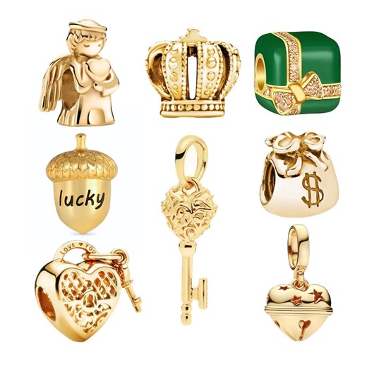 Gold Plated Cubic Zirconia Charms Fits Pandora Bracelet BUY 3 GET 65% OFF - Etsy