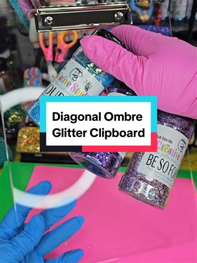 Decorate a Glitter Clipboard with Diagonal Ombre Style