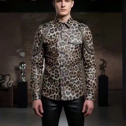 Handmade Leather Pants & Leopard Print Shirt Set: Gothic Rock Star Festival Wear. - Etsy