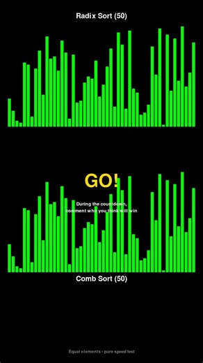 Radix Sort vs Comb Sort - Sorting Algorithm Race! #shorts