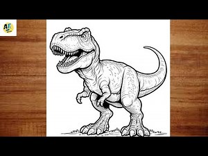 How To Draw Dinosaur | T Rex Drawing Step by Step || Easy Dragon Drawing for Beginners#tyrannosaurus
