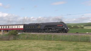 "Gresley's Triumphant Return" After an absence of 7 years off the mainline, Gresley A4 No.4498 'Sir Nigel Gresley' made its comeback railtour in the Northwest of England. Starting out from Crewe the tour would head for Carlisle via the famous Settle and Carlisle Railway and then return down the West Coast mainline. We managed to capture this tour in four locations throughout the day. Carrying Wartime black livery, this would be it's only tour in this colour before being repainted into BR Blue. A