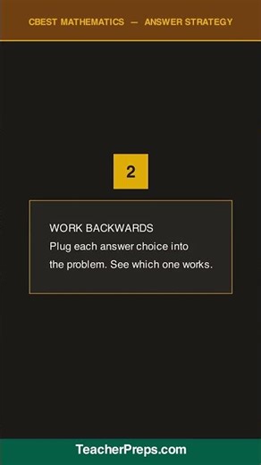 CBEST Math Answer Strategy | Teacher Certification | #Shorts