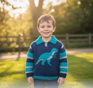 Dinosaur Sweater and Hat Knitting Pattern: T-rex Design, 2-12 Years (digital Download) - Etsy