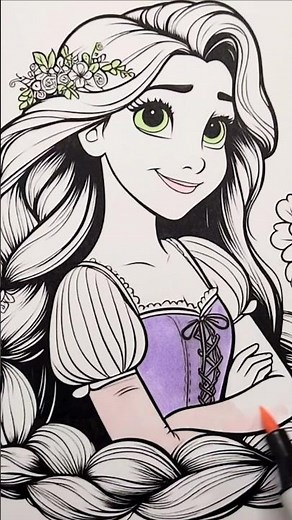 Tangled RAPUNZEL Coloring Page #Disney #DisneyPrincess #coloring #markers #disneycoloring #tangled