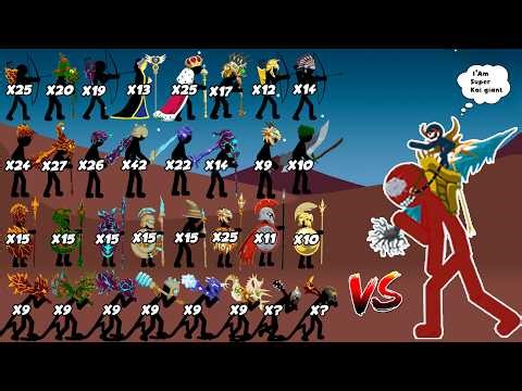 Stick War Legacy In Zombie Και Giant X1 Vs X999 - All Skins Units Army - Who Will Win?