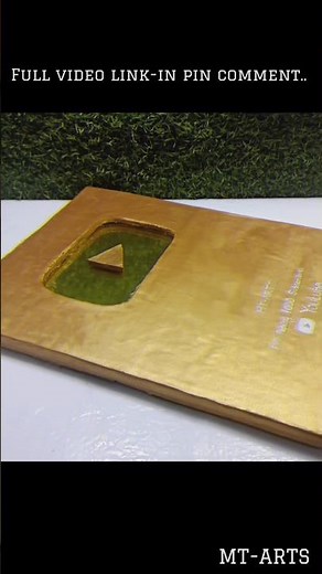 How to make YouTube play button from cardboard golden play button at home MT-ARTS