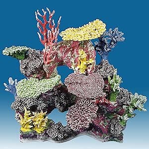 DM043PNP Large Artificial Coral Inserts Decor, Fake Coral Reef Decorations for Colorful Freshwater Fish Aquariums, Marine and Saltwater Fish Tanks