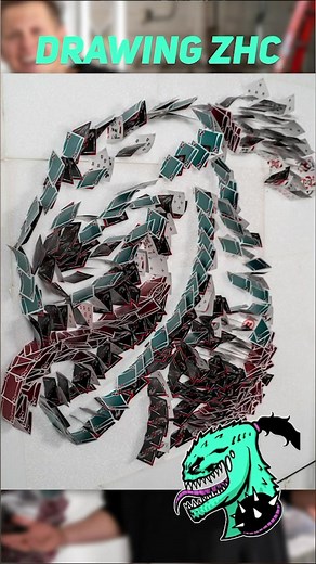 Drawing ZHC Logo by throwing Cards!!! #reelsviral #cardthrowing | Rick Smith Jr.