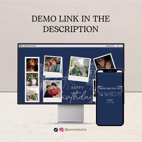 Blue Birthday Website Template for Boyfriend Girlfriend | Customizable Digital Surprise Gift | Canva | Instant Download - Etsy