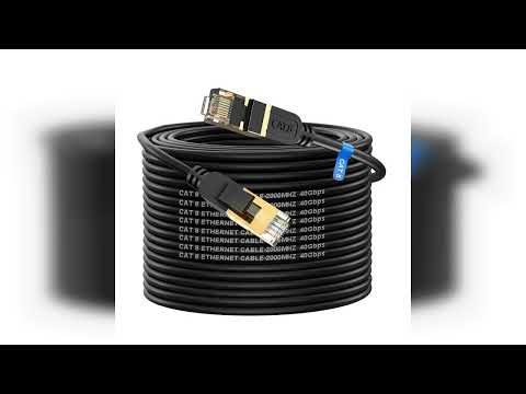 Review: Cat 8 Ethernet Cable, 100FT High Speed Heavy Duty 26AWG Cat8 LAN Network Cable 40Gbps,...