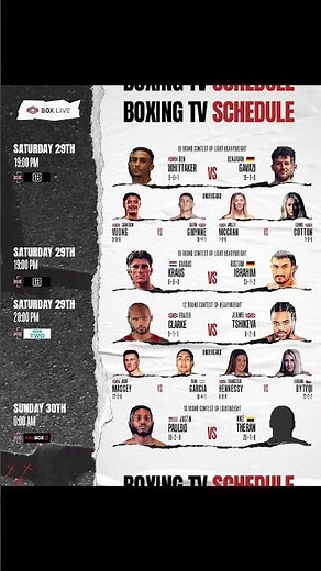📺 This Week's Boxing TV Schedule 🇺🇸 & 🇬🇧 - 29th Nov 2025