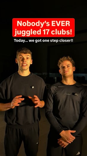 FUSION | Reimagining Juggling on Instagram: "How did this happen so fast!? 🤯DAY 3 of our mission of pushing toward the nearly impossible 17-club juggling world record, and we finally reached a massive breakthrough: 14 club juggling! 🚀 Comment below: is 17 club juggling actually possible?👀"