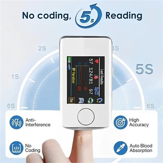 😍 Ditch the Painful Finger Pricks – Health Monitoring Just Got an Upgrade! 🔥 💡 No More Ouch! Say goodbye to those fingerstick tests with our advanced Laser Blood Glucose Meter. ✅ Cutting-edge laser tech gives you super accurate (99.9%) readings for blood sugar, blood pressure, and heart rate in just 5 seconds – totally pain-free! ✅ Fast & Accurate – Get instant results without any discomfort ✅ 3-in-1 Monitoring – Tracks glucose, blood pressure, and heart rate ✅ Non-Invasive – No needles, no s