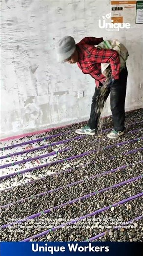 Installing Underfloor Heating: Covering Pipes with Gravel