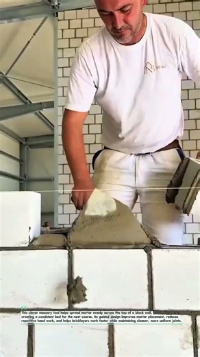 Build Walls Faster With This Smart Mortar Tool! #Bricklaying #Construction #Masonry