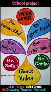 #Class rules Poster | chart || School project | Step by step | Poster colours easy Painting | horts