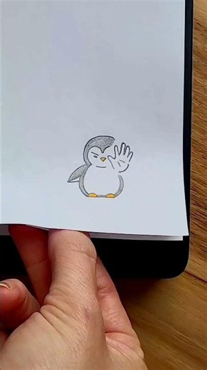 Wait!✋️ Flip book dancing penguin 🐧 #artwork #artist #draw #skech #dance #illustration