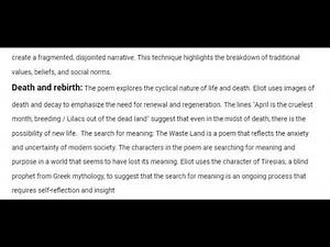 Themes of The Waste Land by T.S Eliot